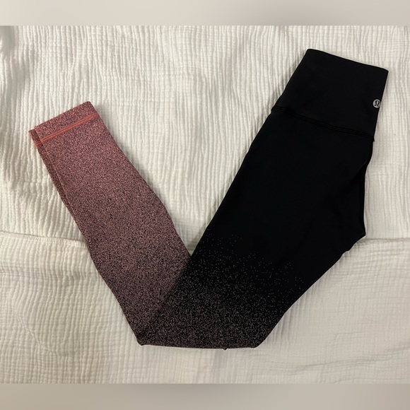 lululemon athletica Pants - Wunder Under 28”, Size4, Ombré Speckle Stop Jacquard Luon Black Yum Yum Pink